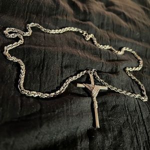 Silver, Vintage, Cross Chain